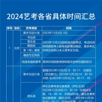 2024艺考各省具体时间汇总